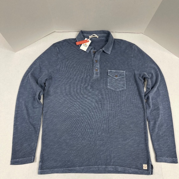Marine Layer Vintage Heavy Slub Polo Long Sleeve - Size M - NEW. - Picture 1 of 16